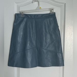 Carolina blue Aline leather mini skirt.
